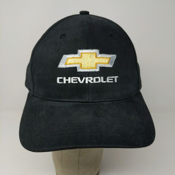 Chevrolet Strapback Hat Black Adjustable Winner's Circle Chevy Embroidered Logo - Picture 3 of 12